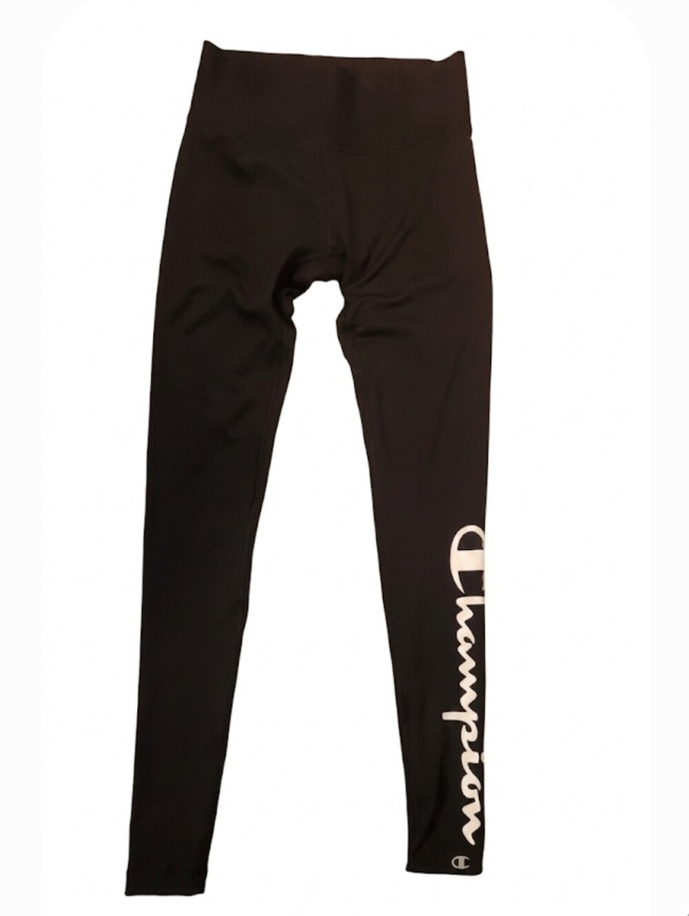Champion High Waisted Black Logo Leggings with Side Script Size Small - Picture 6 of 6